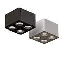 Square Black and Silver Downlights With Four Lights Modern Ceiling Lighting Design 3d model