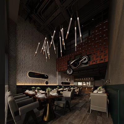 INDUSTRIAL LOFT RESTAURANT 3d model