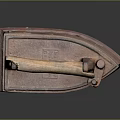Vintage Household Electrical Iron Rusty Metal Body And Wooden Handle Design