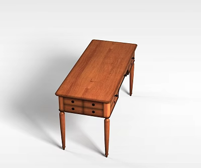 Traditional Wooden Storage Locker Desk with Drawers and Rectangular Top Design 3d model