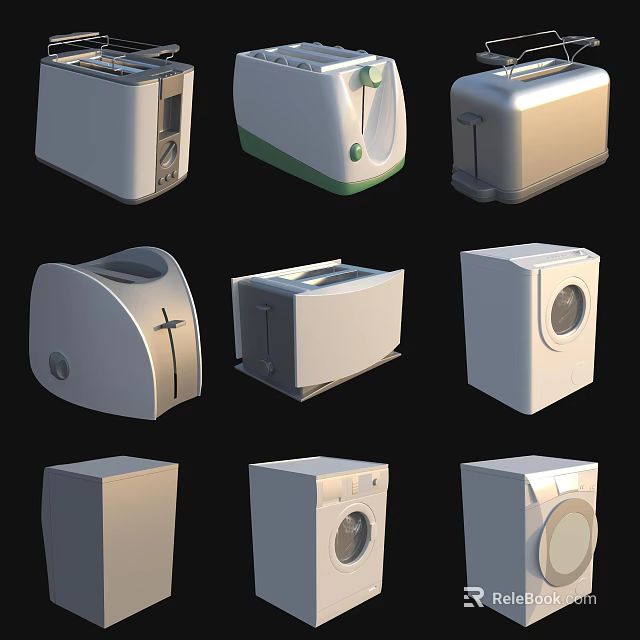 Various Modern Kitchen Appliances With Different Designs And Stylish Features 3d model