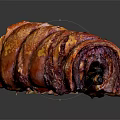 Juicy Layered Roasted Meat Roll With Crispy Glazed Surface And Tender Interior