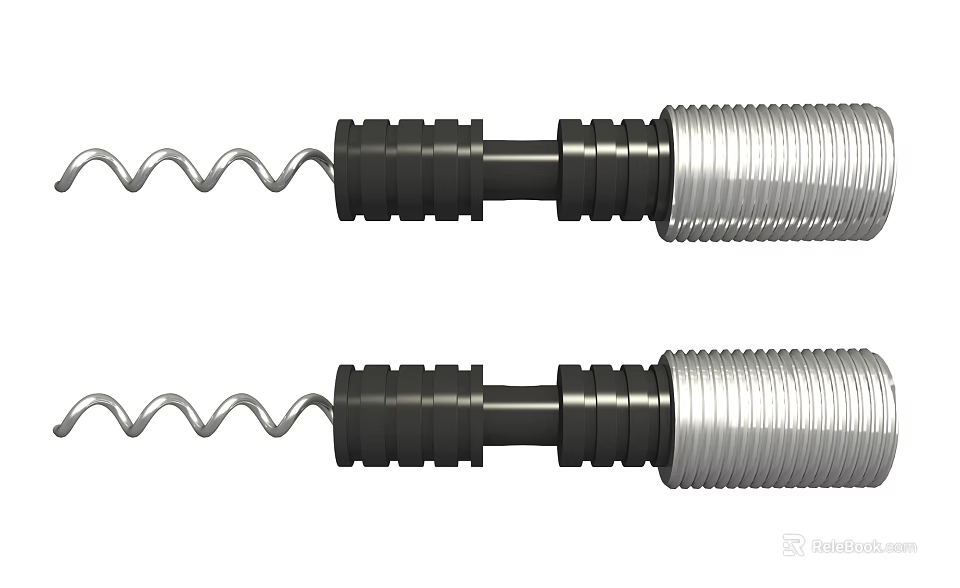 High Quality Pair of Spiral Threaded Hardware Tools With Black And Silver 3d model 