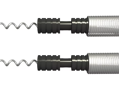 High Quality Pair of Spiral Threaded Hardware Tools With Black And Silver 3d model