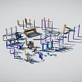 Diverse Sports Equipment Collection With Gymnastic Bars Climbing Frames And Training Tools