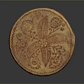 Intricately Carved Circular Decorative Box With Floral Patterns And Ornate Designs