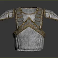 Medieval Style Metallic Armor Breastplate With Shoulder Plates Golden Accents And Classic Design Details