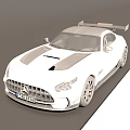 Sleek White Mercedes Sports Car With Aerodynamic Body And Rear Spoiler