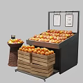 Retail Display Shelf With Multi Tier Storage For Fresh Fruits And Side Basket