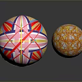 Decorative Colorful Spheres Featuring Intricate Geometric Patterns And Reflective Surfaces 3d model