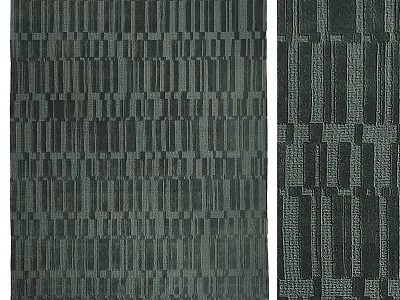 Dark Toned Square Rug Featuring Geometric Striped And Textured Square Patterns 3d model