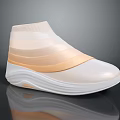 Modern High Top Shoes With Layered Beige And Light Brown Design And White Sole