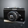 Vintage Olympus Black Analog Camera With Single Lens Retro Design 3d model