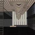 Modern lobby reception desk 3d model
