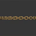 Golden Metallic Chain Necklace With Shiny Polished Links And Reflective Surface