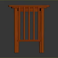 Orange Modern Side Table With Vertical Slats Design And Stable Legs