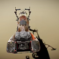 Vintage Industrial Custom Motorcycle With Leather Seat And Metal Frame Design