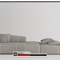 Modern Sectional Sofa With Grid Pattern And Cushions In Gray Blue 3d model