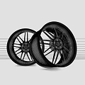 Stylish Modern Alloy Car Wheel Rims Featuring Black Spokes And Silver Shiny Edges
