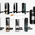 Modern door handle smart door lock password lock fingerprint lock 3d model