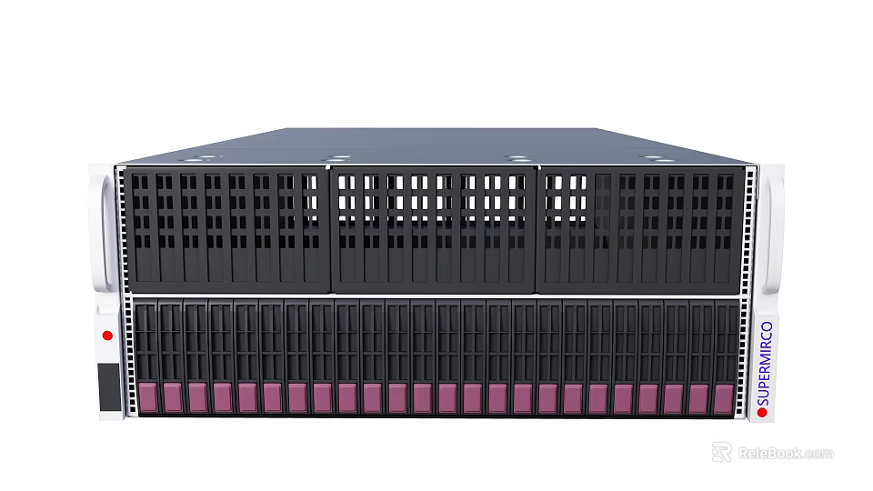 High Performance Server Rack System With Data Storage Multiple Units And Front Grilles 3d model 