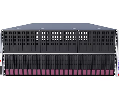 High Performance Server Rack System With Data Storage Multiple Units And Front Grilles 3d model