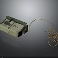 Vintage Household Sewing Machine with Green Presser Foot and Coiled Electric Cord