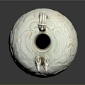 Celadon Vase With Dragon Shaped Decoration Lotus Patterns And Bamboo Handle