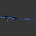 Blue Flying Creature 3D Model With Spread Wings On Dark Background