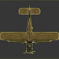 Vintage Military Biplane Fighter Aircraft With Red Stars