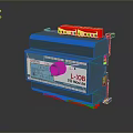 Industrial Computer DI DO Module with Blue Casing Red Top Knob and Interface Ports