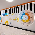 School Corridor With Music Notes Headphones And Colorful Educational Wall Art
