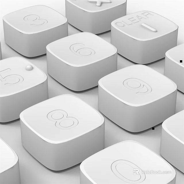 White Square Switch Panels With Sleek Minimalist Design For Home Interior 3d model