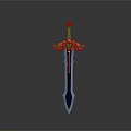 Ornate Sword with Golden Embellishments and Luxurious Blue Blade Design