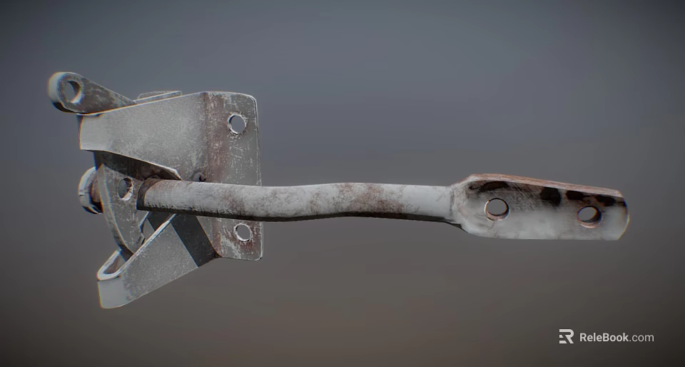 Rusted Metal Hardware Tool Structural Part With Bolt Holes And Industrial Design 3d model 
