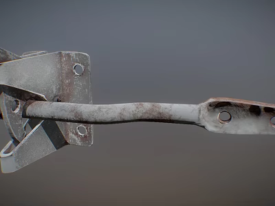 Rusted Metal Hardware Tool Structural Part With Bolt Holes And Industrial Design 3d model