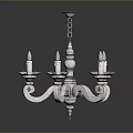 Classic Multi arm Chandelier Lighting Fixture Set With Candle shaped Lights And Red Accents