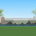 New Chinese Style Door View Wall 3d model