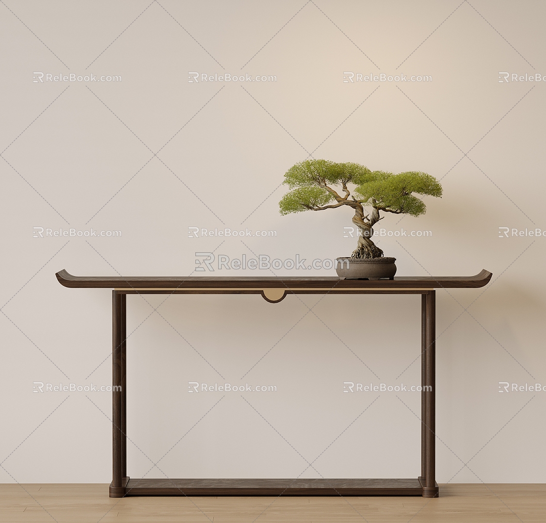 New Chinese Style End View Table Entrance Cabinet Potted Plant Decorative Cabinet End View Table model