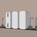 Sleek White Modern Kitchen Appliances With Compact Design And Chrome Faucets