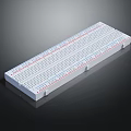 White Long Rectangular Electronic Breadboard With Red Blue Lines And Holes