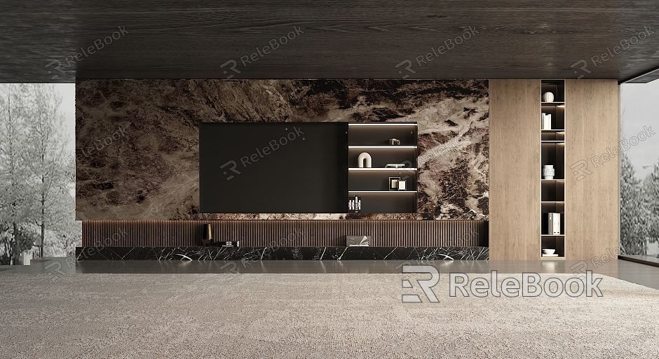 Home living room TV background wall model