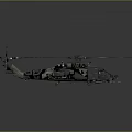 Detailed Military Helicopter With Camouflage Paint Rotor Blades And Dark Background Design