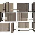 Modern Wardrobe Collection Featuring Various Styles Internal Shelves Drawers And Storage Solutions 3d model