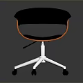Modern Office Chair With Black Seat Back Orange Accent Frame And Silver Metal Base Wheels