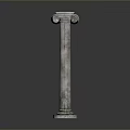 Classical Architectural Column With Ornate Capital And Fluted Marble Shaft