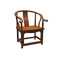 Traditional Wooden Tea Chair With Carved Backrest And Armrest For Solid Wood Tea Table Set