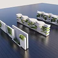 White Wavy Building Facade Decorated with Green Plants and Modern Design