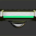Modern Colorful Razor With Green Head Yellow Accents And Blue Handle Grip