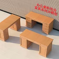 Wooden Office Desks Combination Furniture Series 3D Models with Storage Units and Drawers